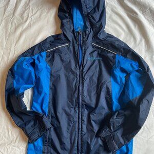 Columbia Kids’ Rain/Wind Jacket Size 10-12 M Blue Hooded
